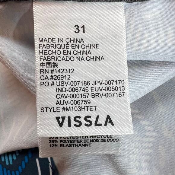 VISSLA 9.5" Boardshorts 19" Outseam in Blue, Red, multi-color Men's 31" Waist - Picture 14 of 14